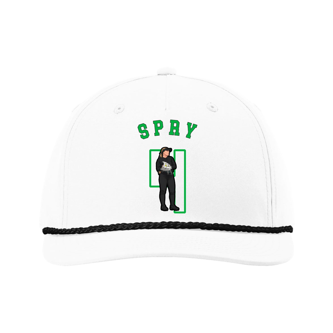 Five-Panel Classic Rope Cap — Shirsey Arch in White