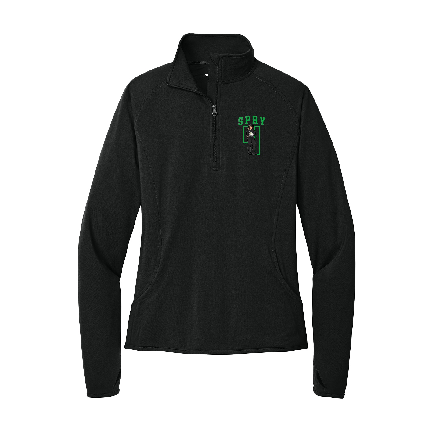 Women's Q-Zip Pullover — Shirsey in Black