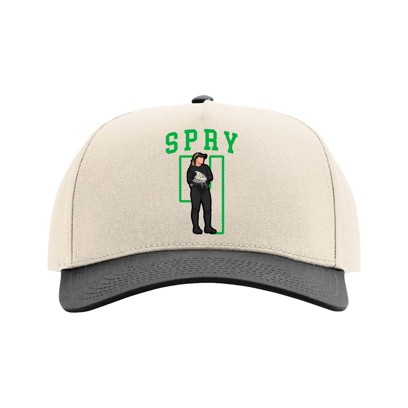 Full Fabric Five-Panel Champ Cap — Shirsey in Cream/Black
