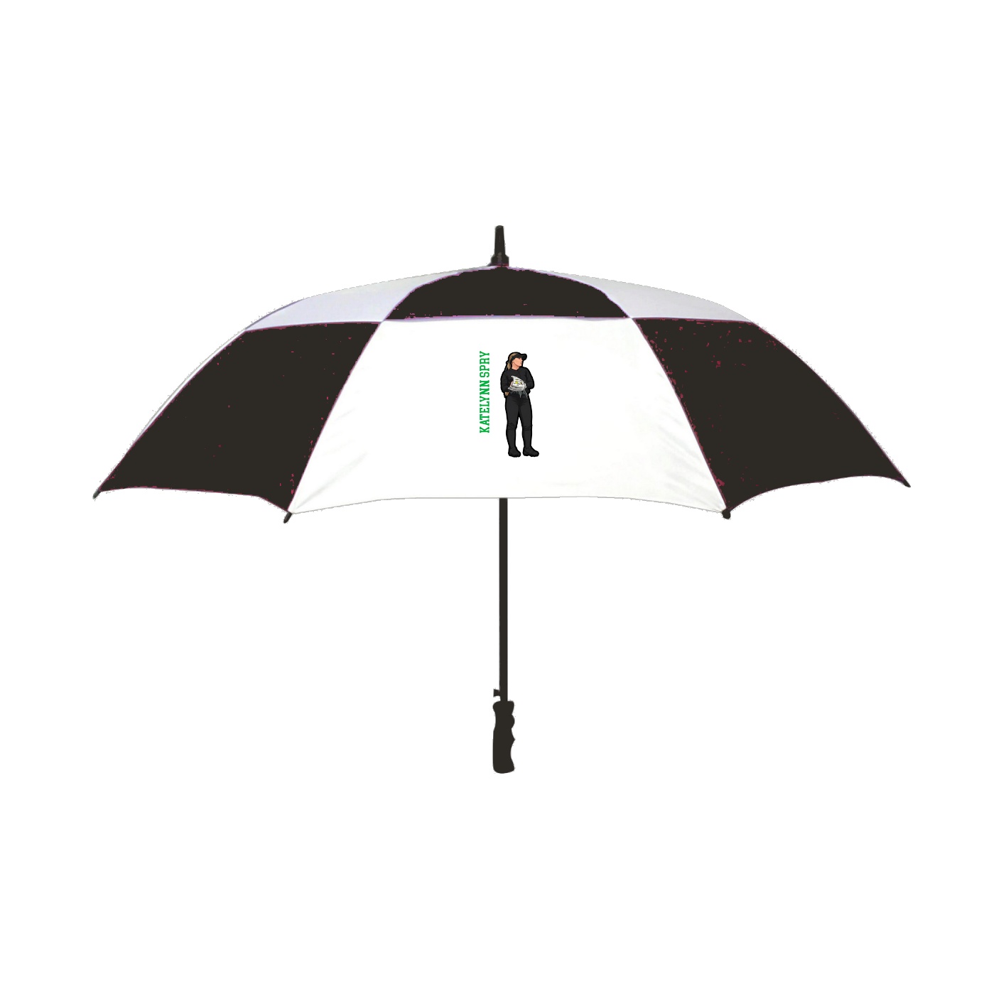 Golf Umbrella — Name Vertical in Black