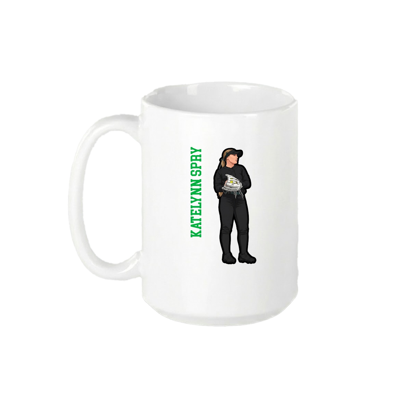 15oz Coffee Mug — Name Vertical in White