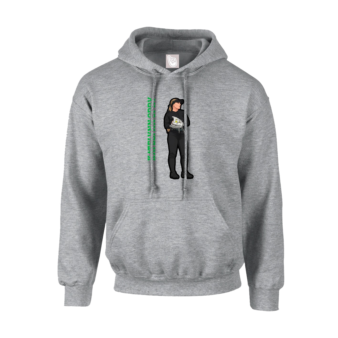 Youth Hoodie — Name Vertical in Grey