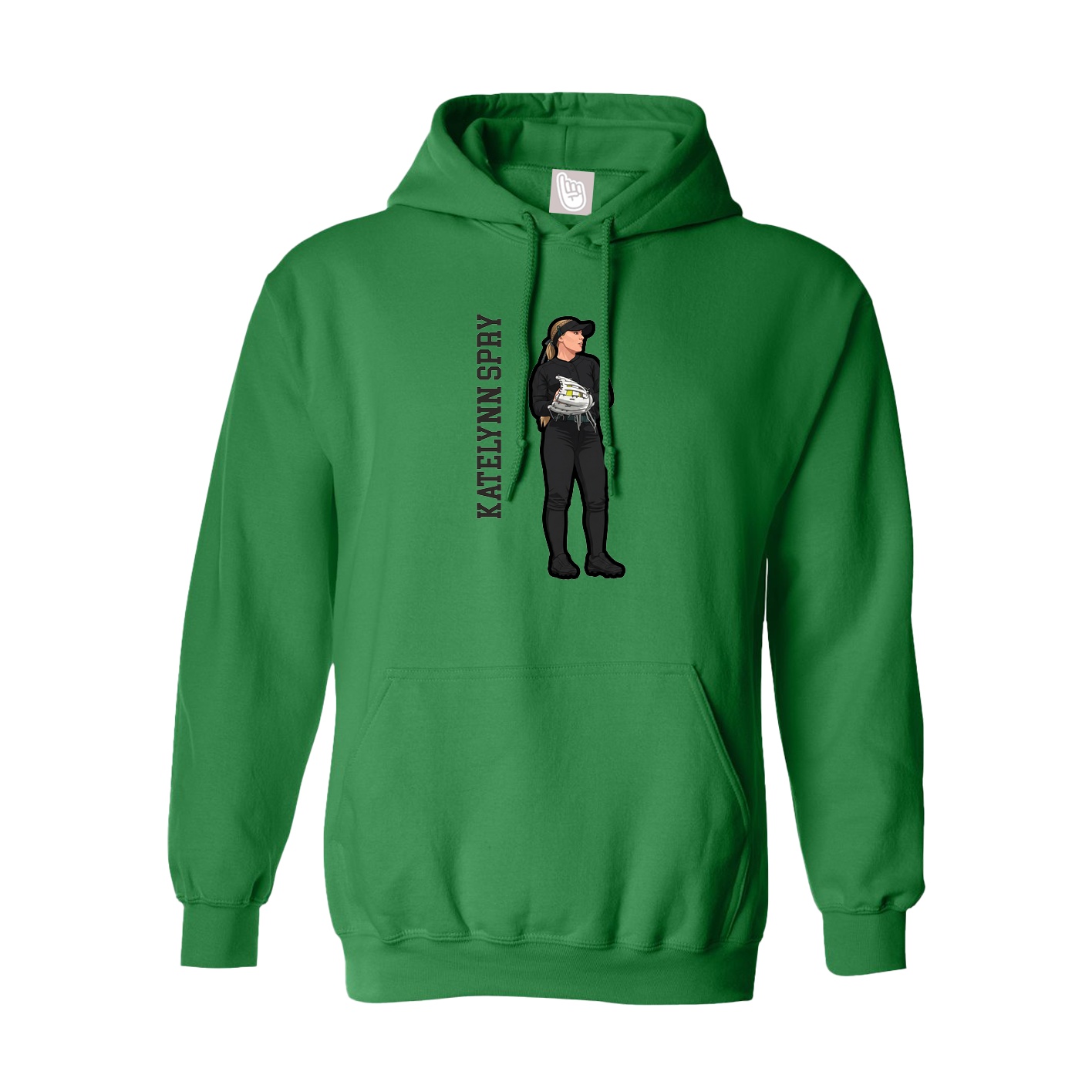 Youth Hoodie — Name Vertical in Green