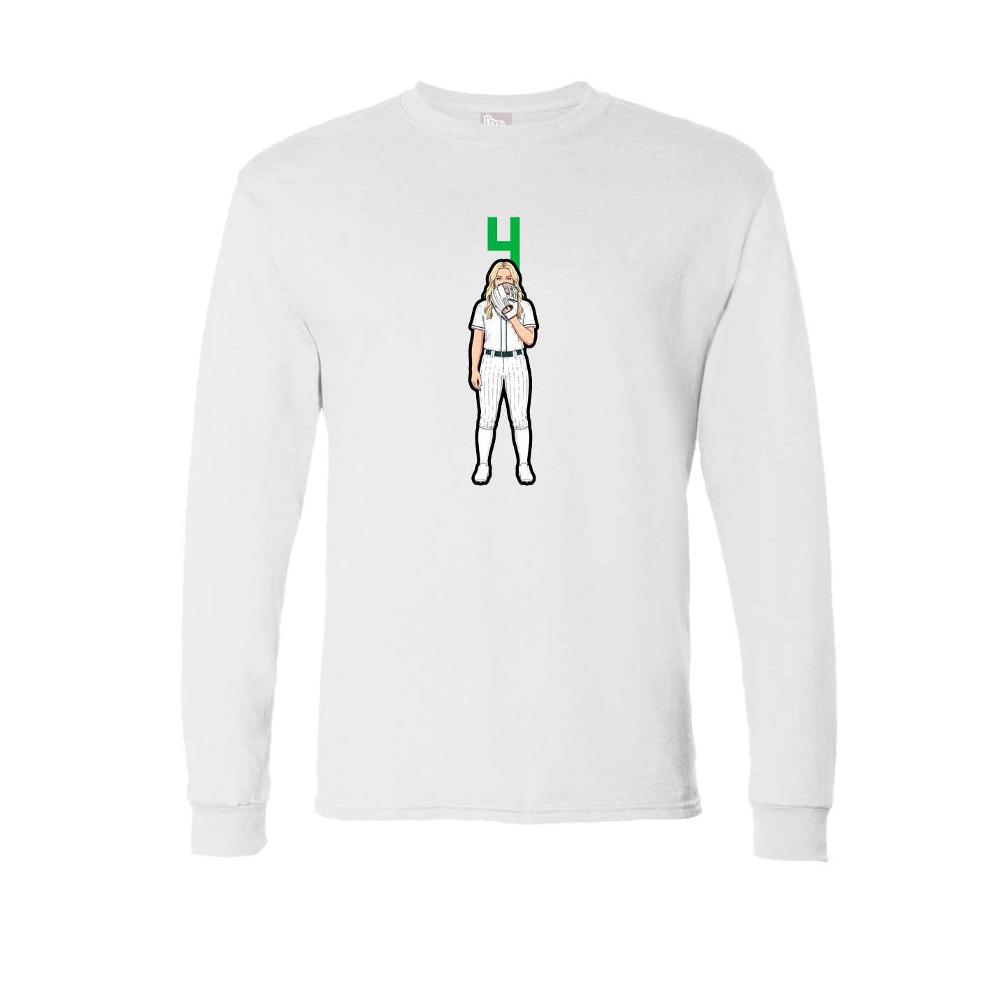 Long Sleeve Tee — Number Top in White