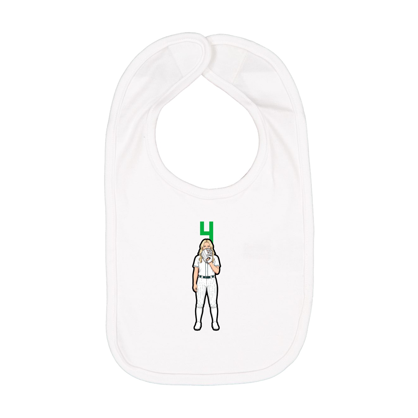Infant Bib — Number Top in White