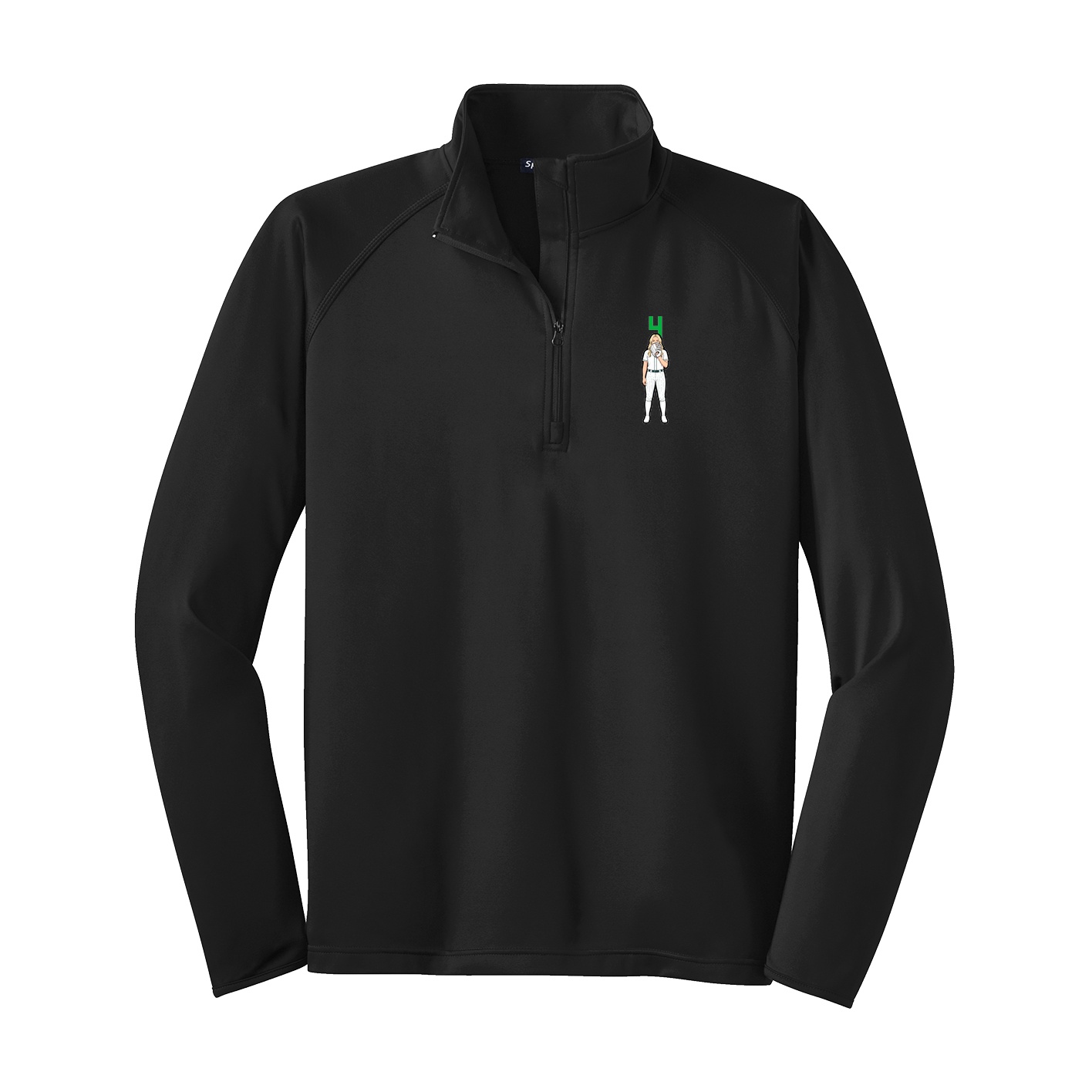 Q-Zip Pullover — Number Top in Black