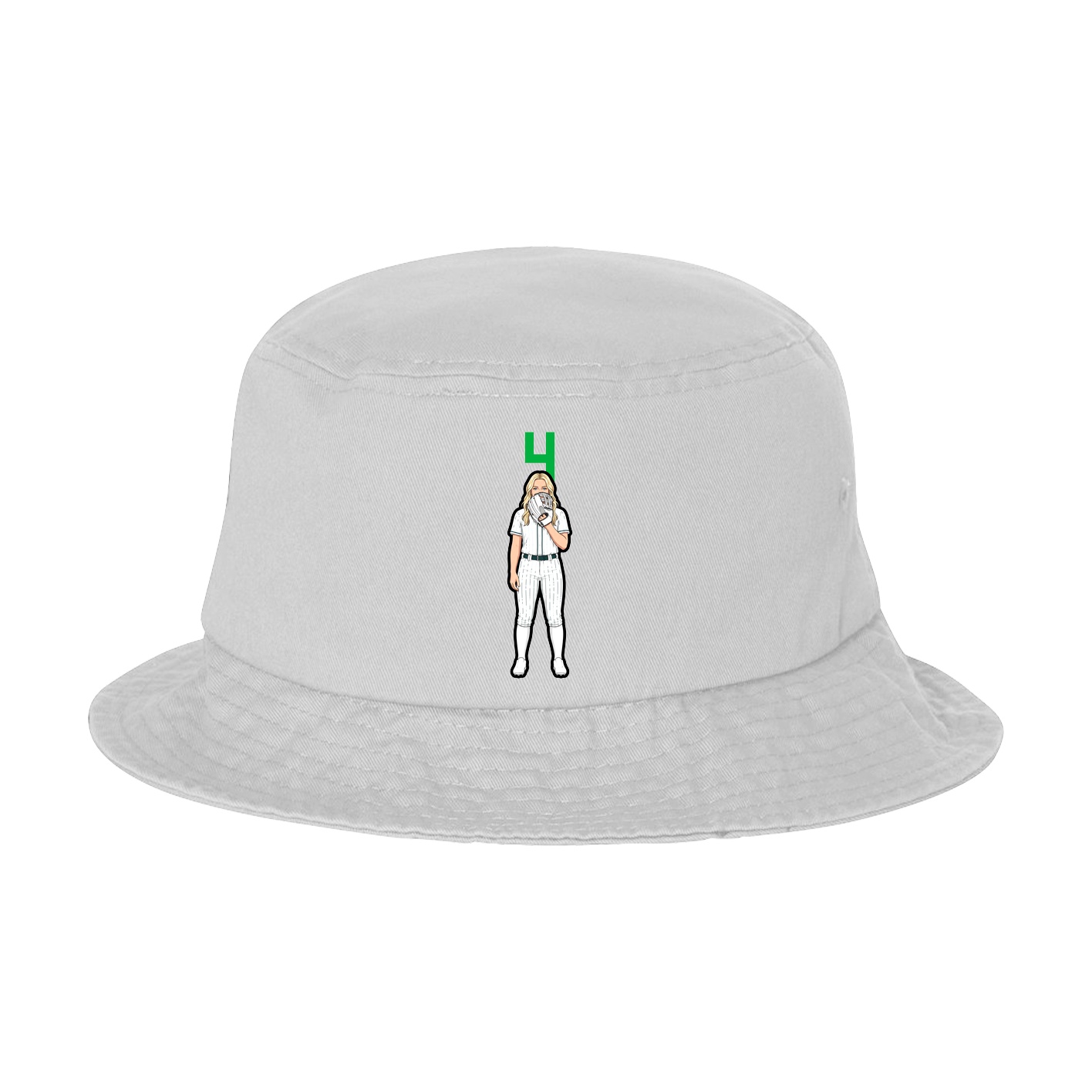 Bucket Cap — Number Top in White