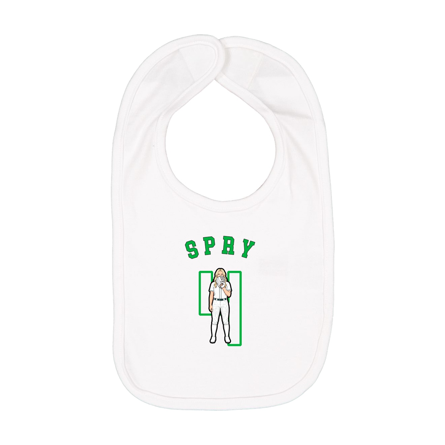 Infant Bib — Shirsey Arch in White