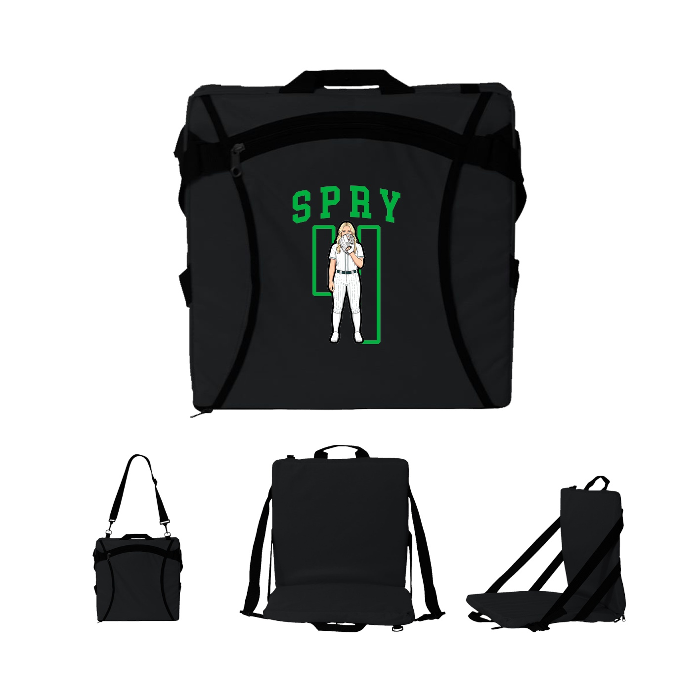 Folding Stadium Seat — Shirsey in Black