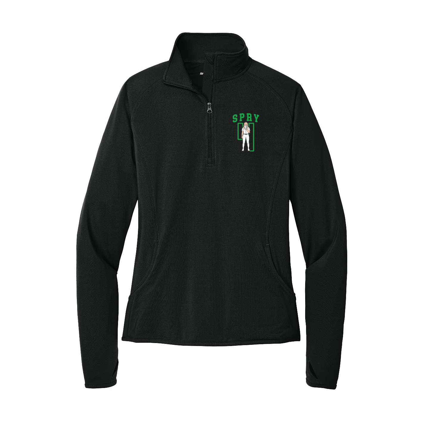 Women's Q-Zip Pullover — Shirsey in Black