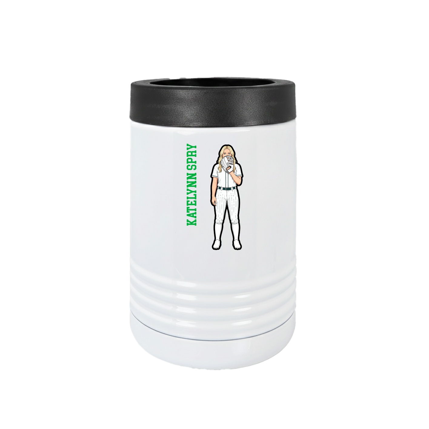 Beverage Holder — Name Vertical in White