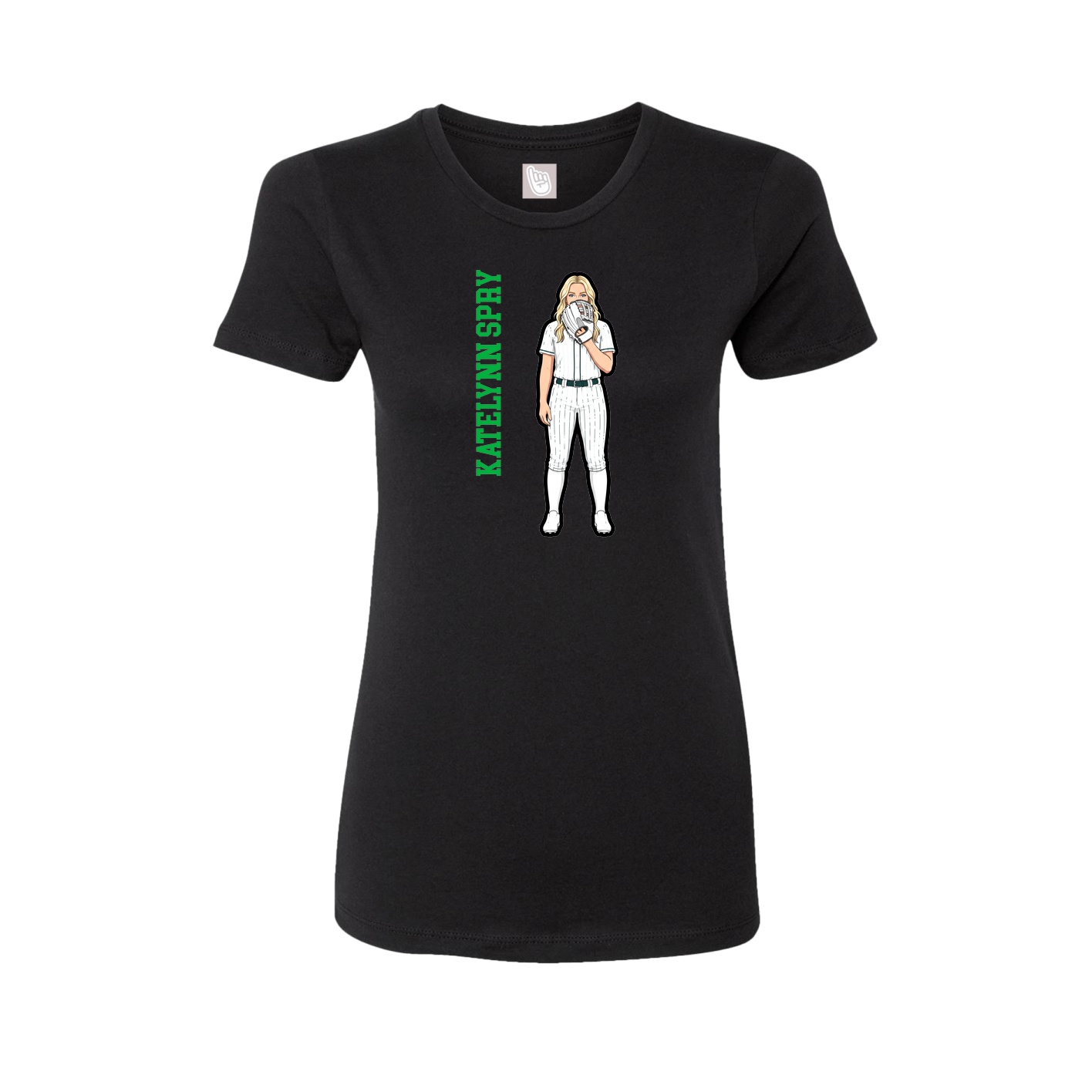 Womens Tee — Name Vertical in Black
