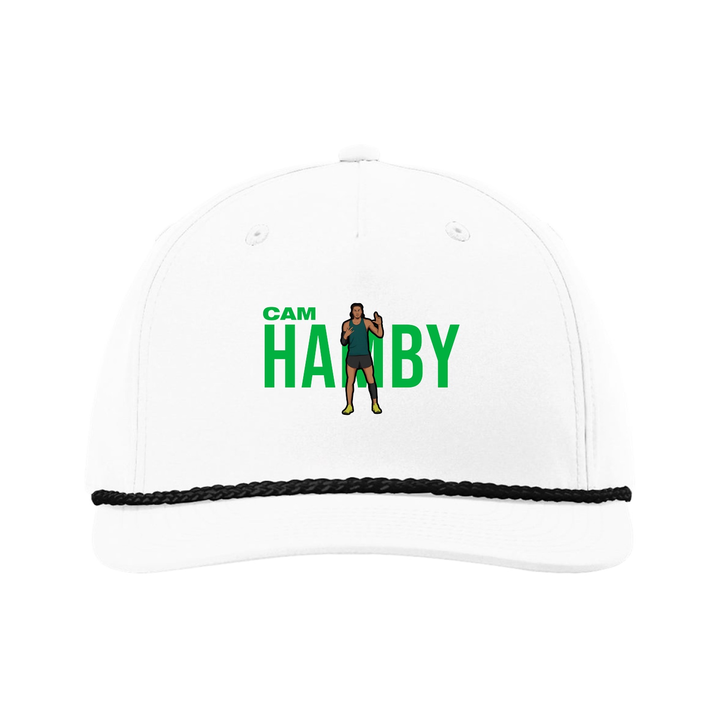 Five-Panel Classic Rope Cap — Player Name in White