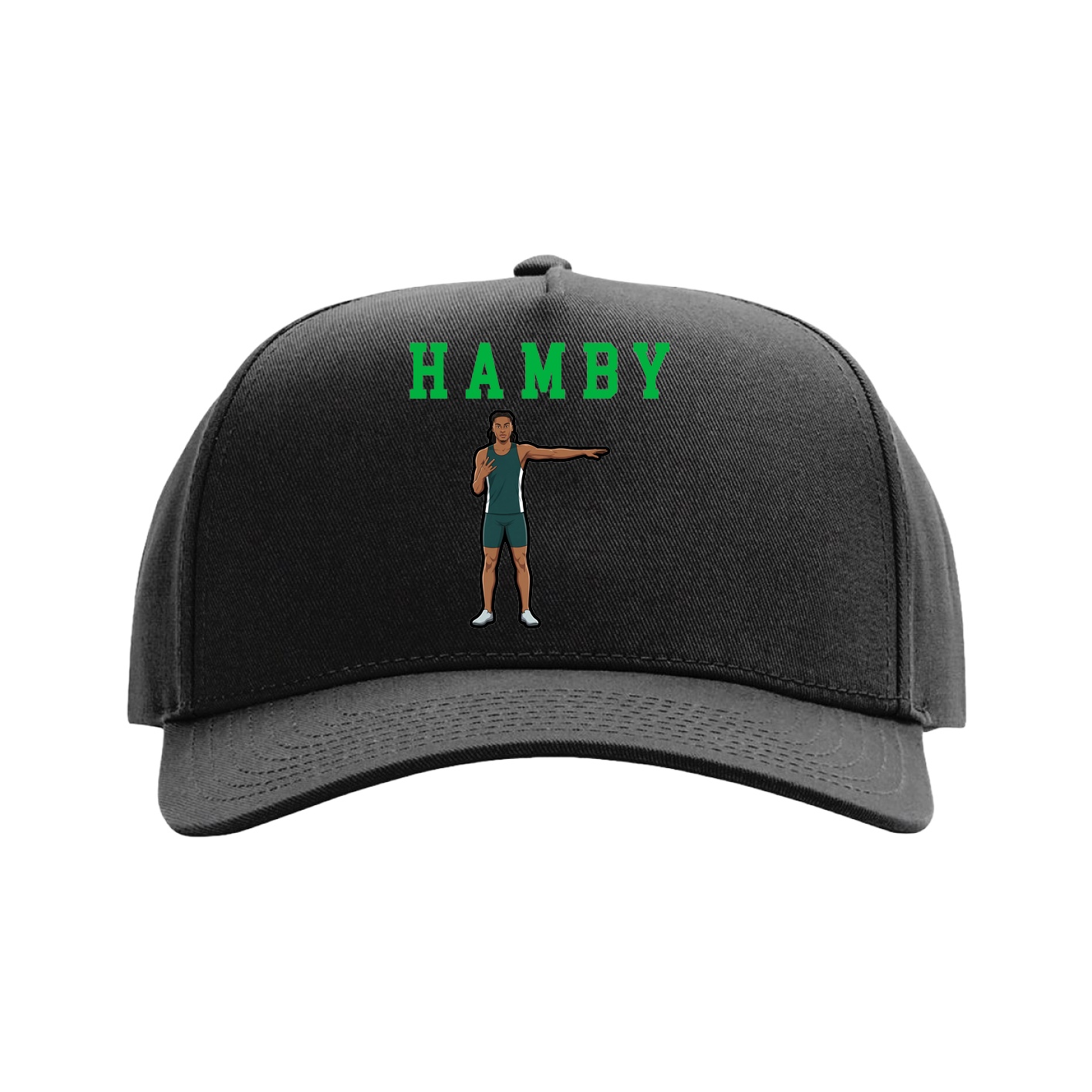 Full Fabric Five-Panel Champ Cap — Shirsey in Black