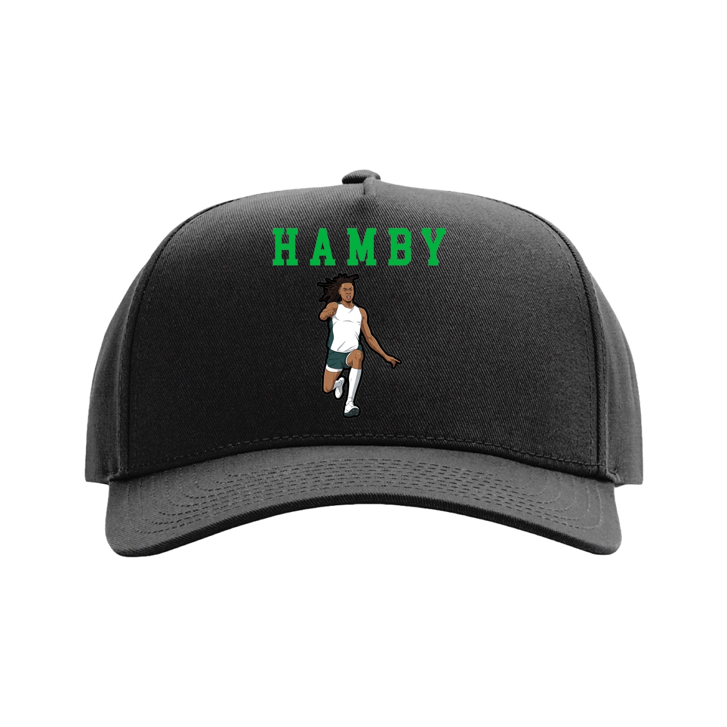 Full Fabric Five-Panel Champ Cap — Shirsey in Black