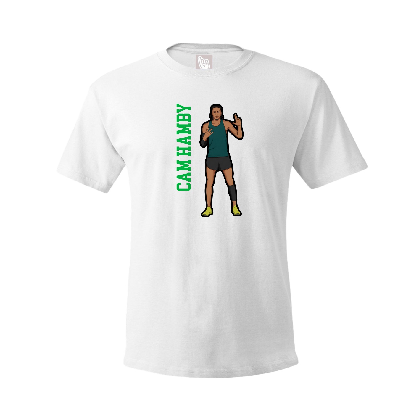 Tee — Name Vertical in White