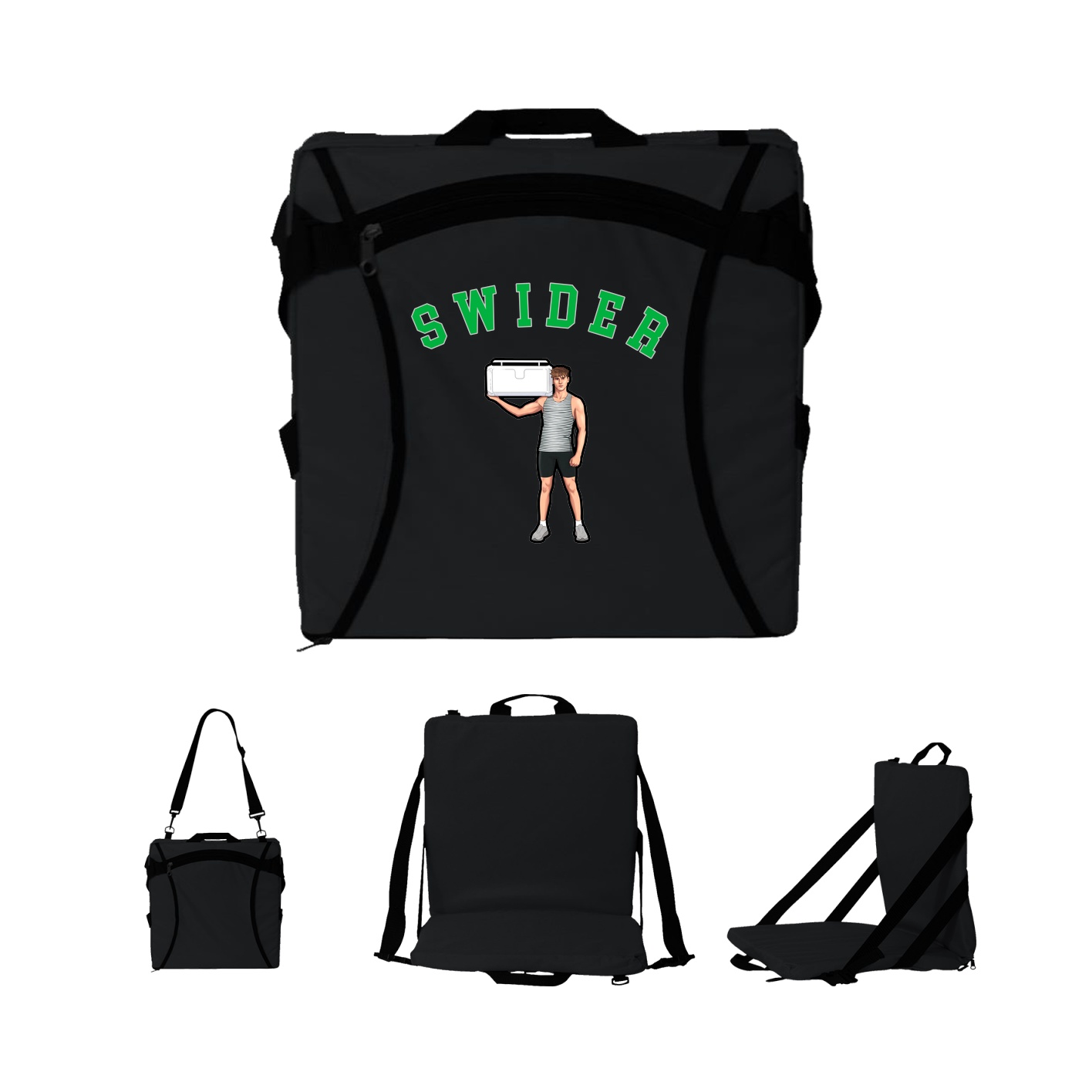 Folding Stadium Seat — Shirsey Arch in Black