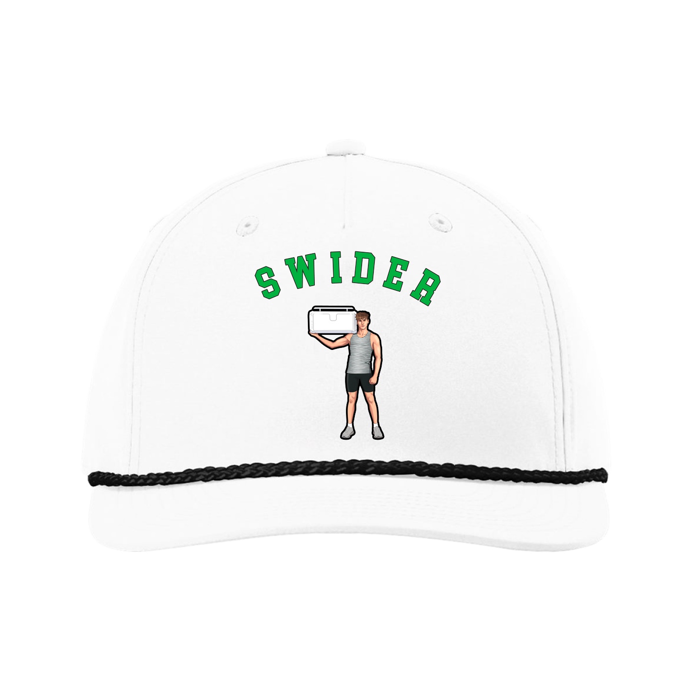 Five-Panel Classic Rope Cap — Shirsey Arch in White
