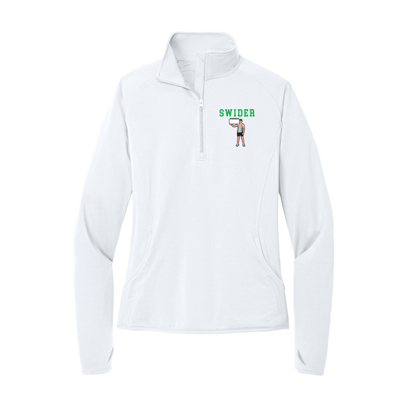 Women's Q-Zip Pullover — Shirsey in White