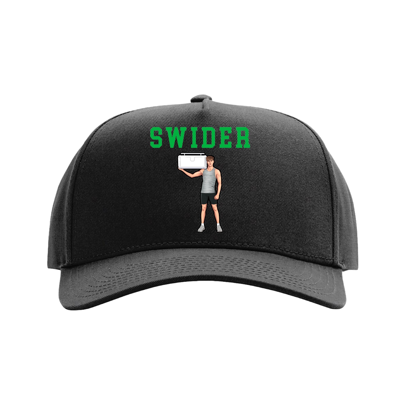 Full Fabric Five-Panel Champ Cap — Shirsey in Black