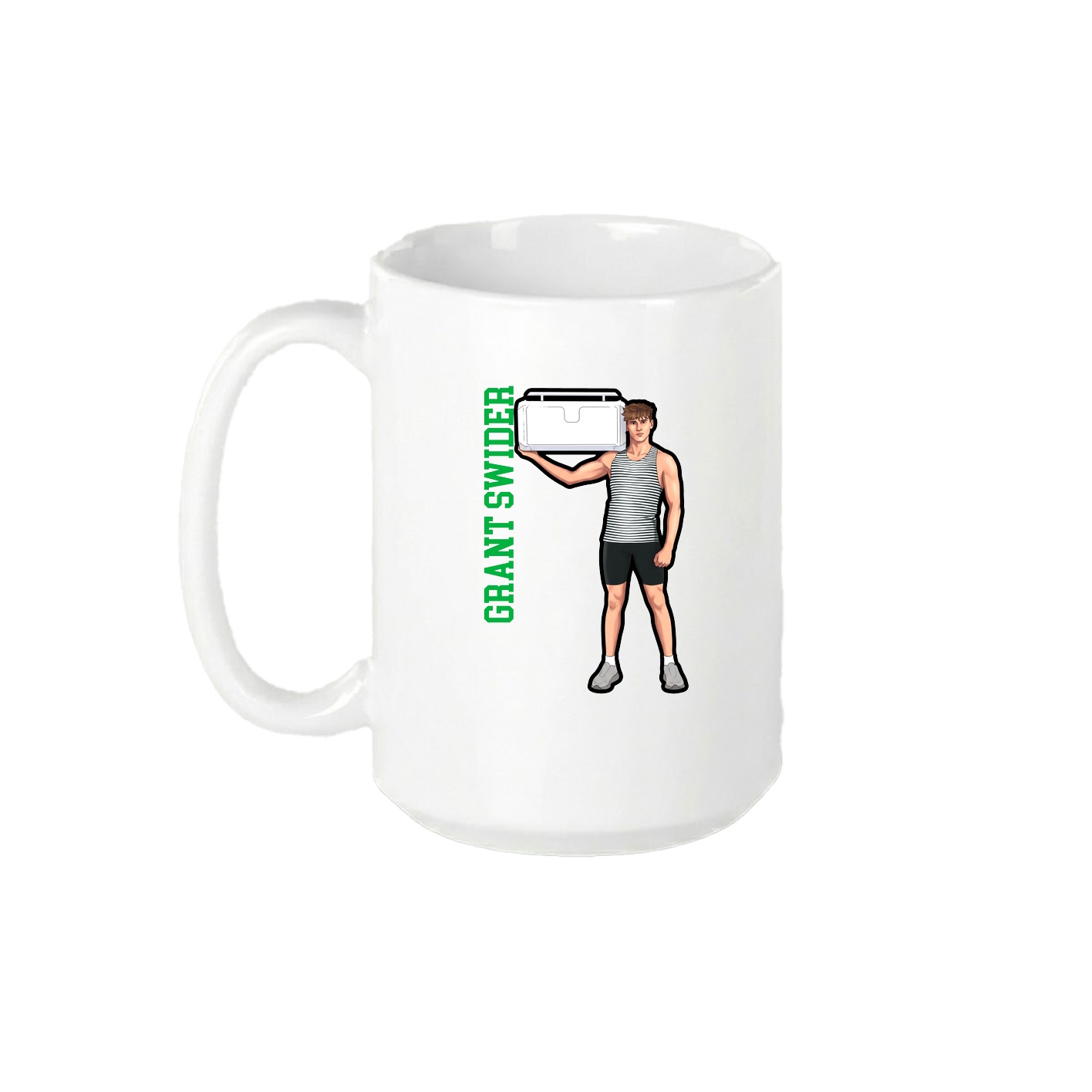 15oz Coffee Mug — Name Vertical in White