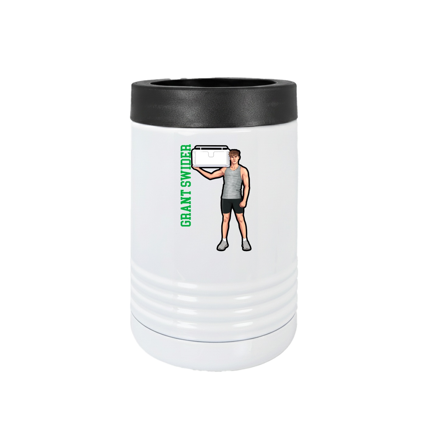 Beverage Holder — Name Vertical in White