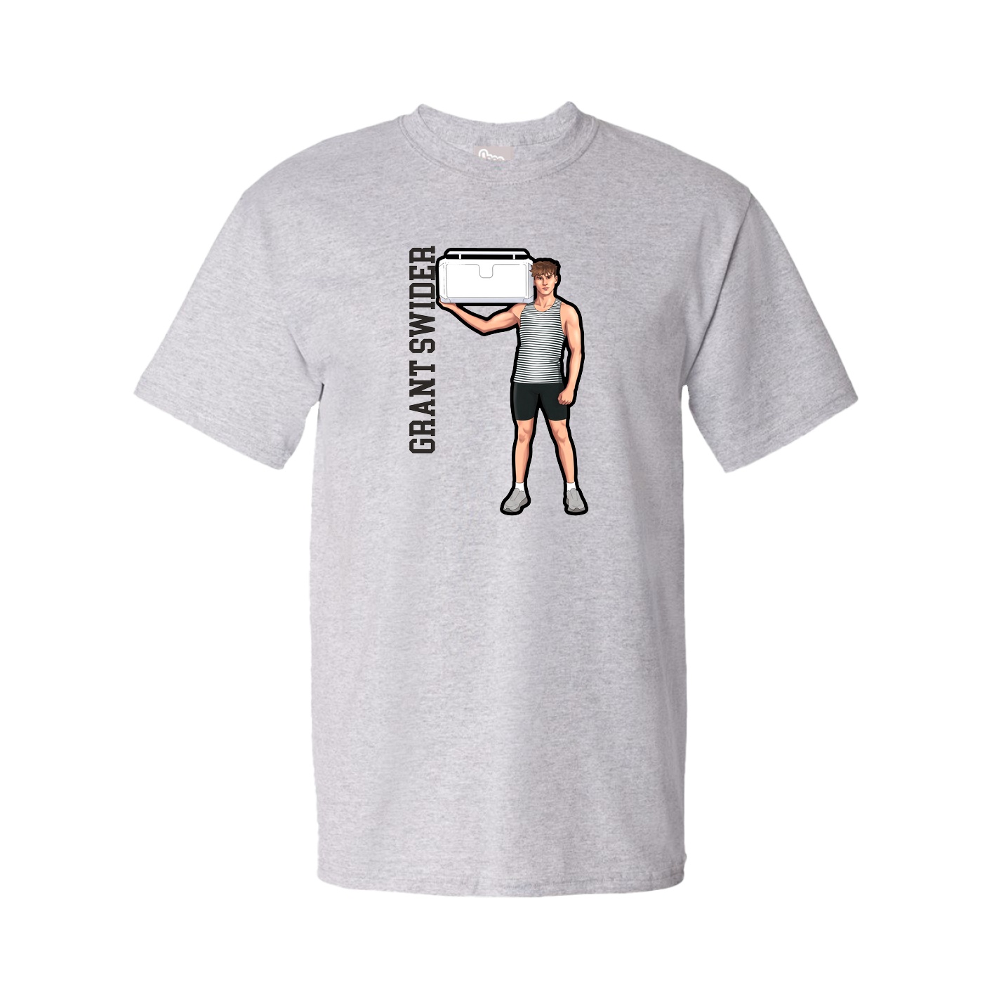 Tee — Name Vertical in Grey
