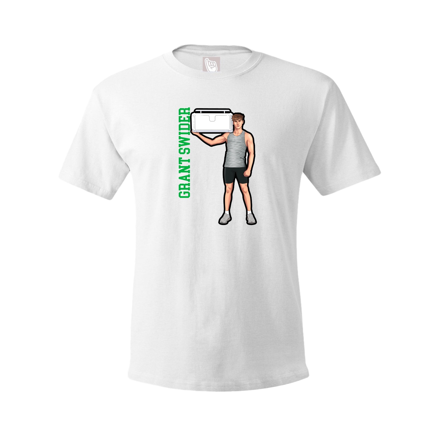 Youth Tee — Name Vertical in White