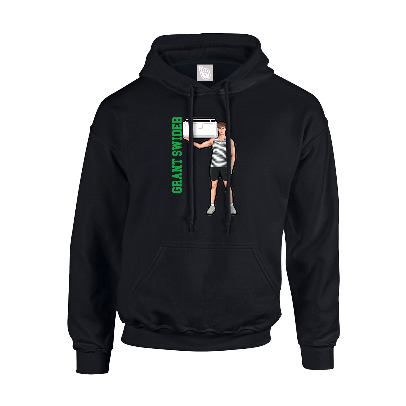 Hoodie — Name Vertical in Black