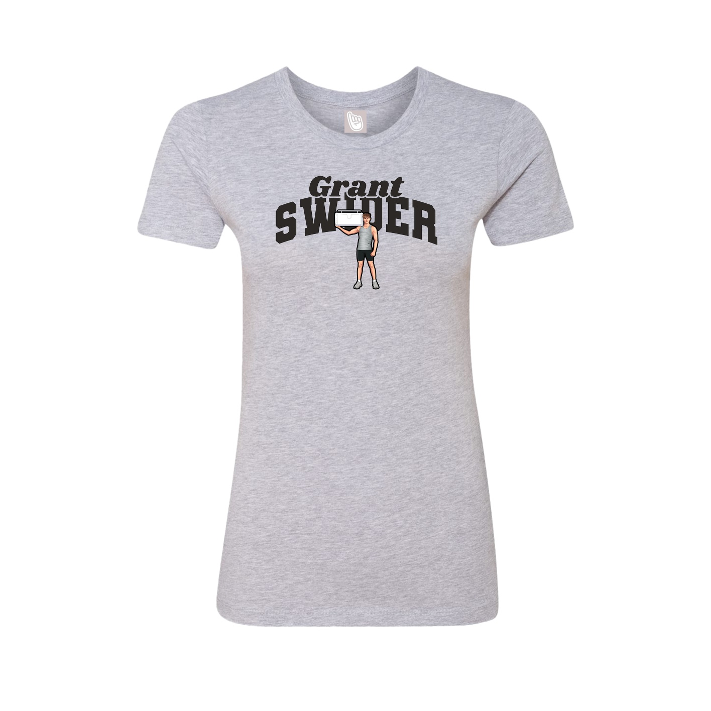 Fitted Women's Tee — Signature Arch in Grey