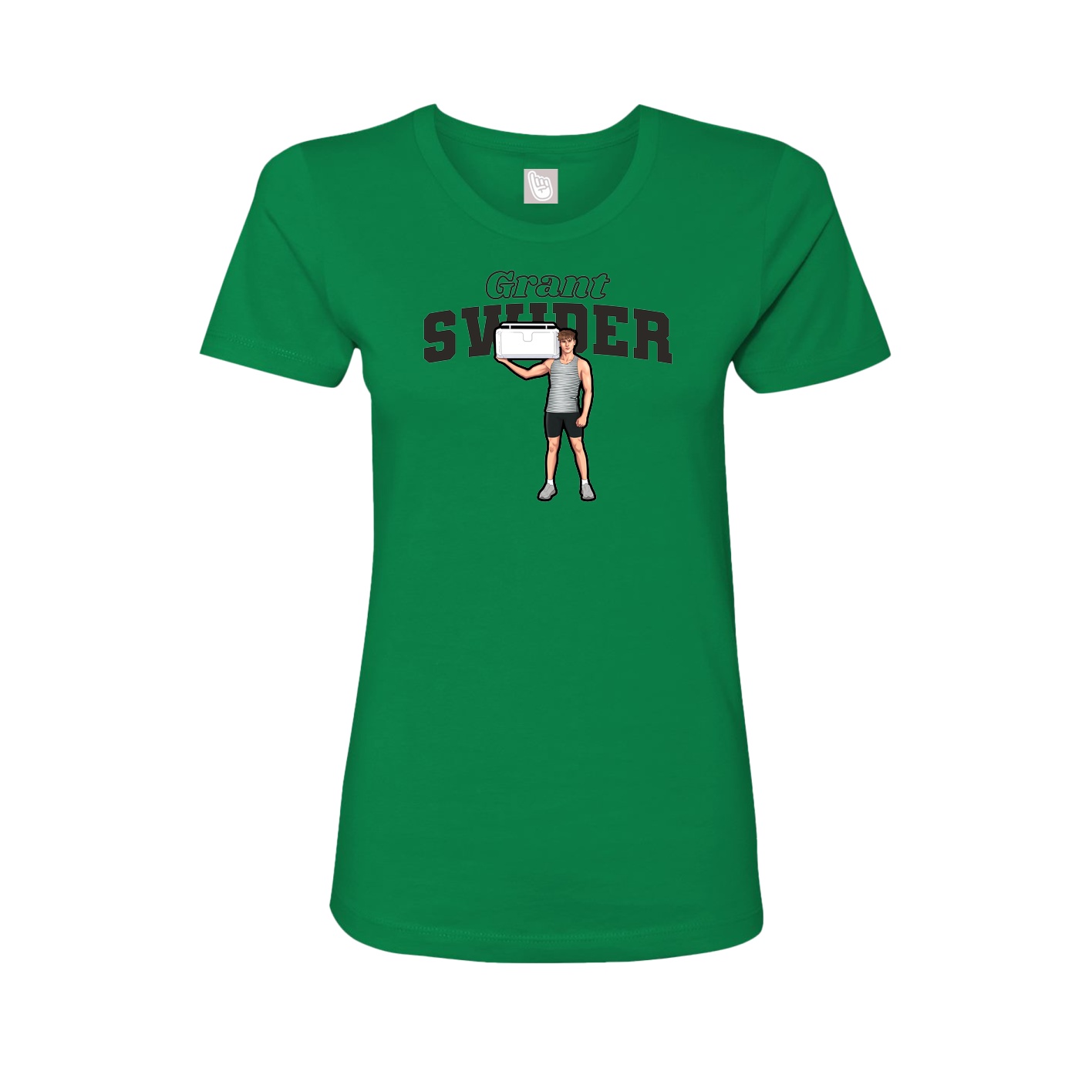 Fitted Women's Tee — Name Arch in Green