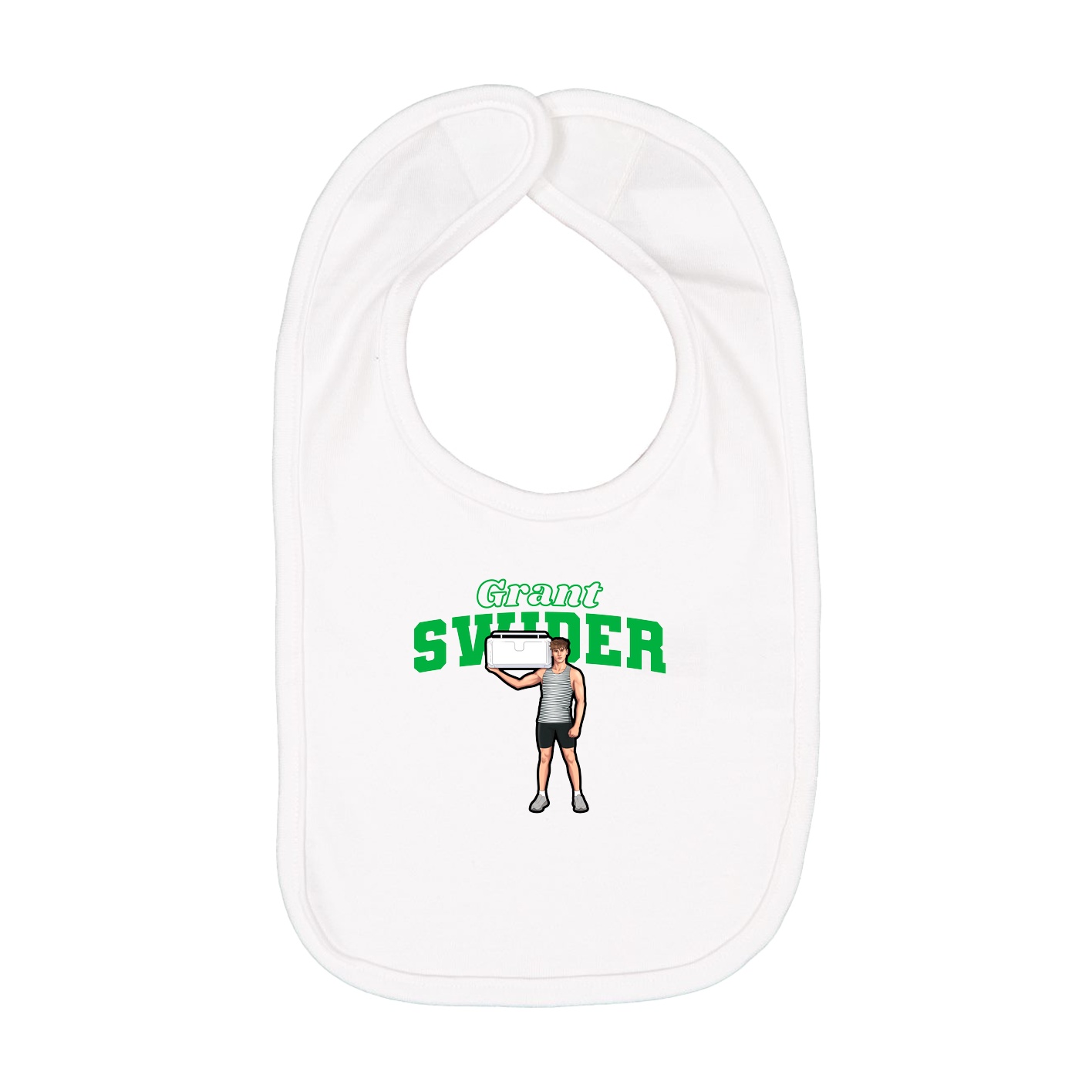 Infant Bib — Name Arch in White