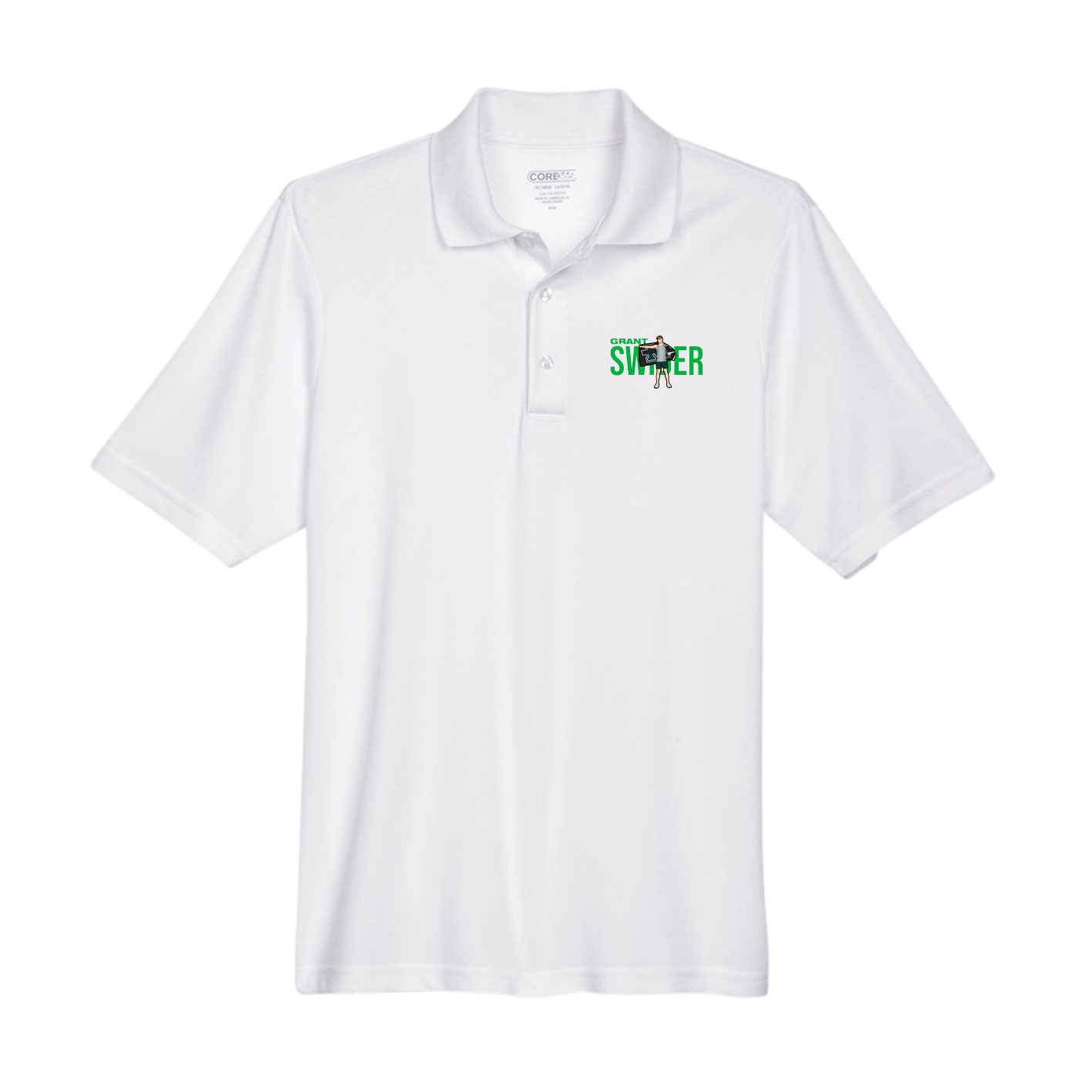 Performance Polo — Player Name in White
