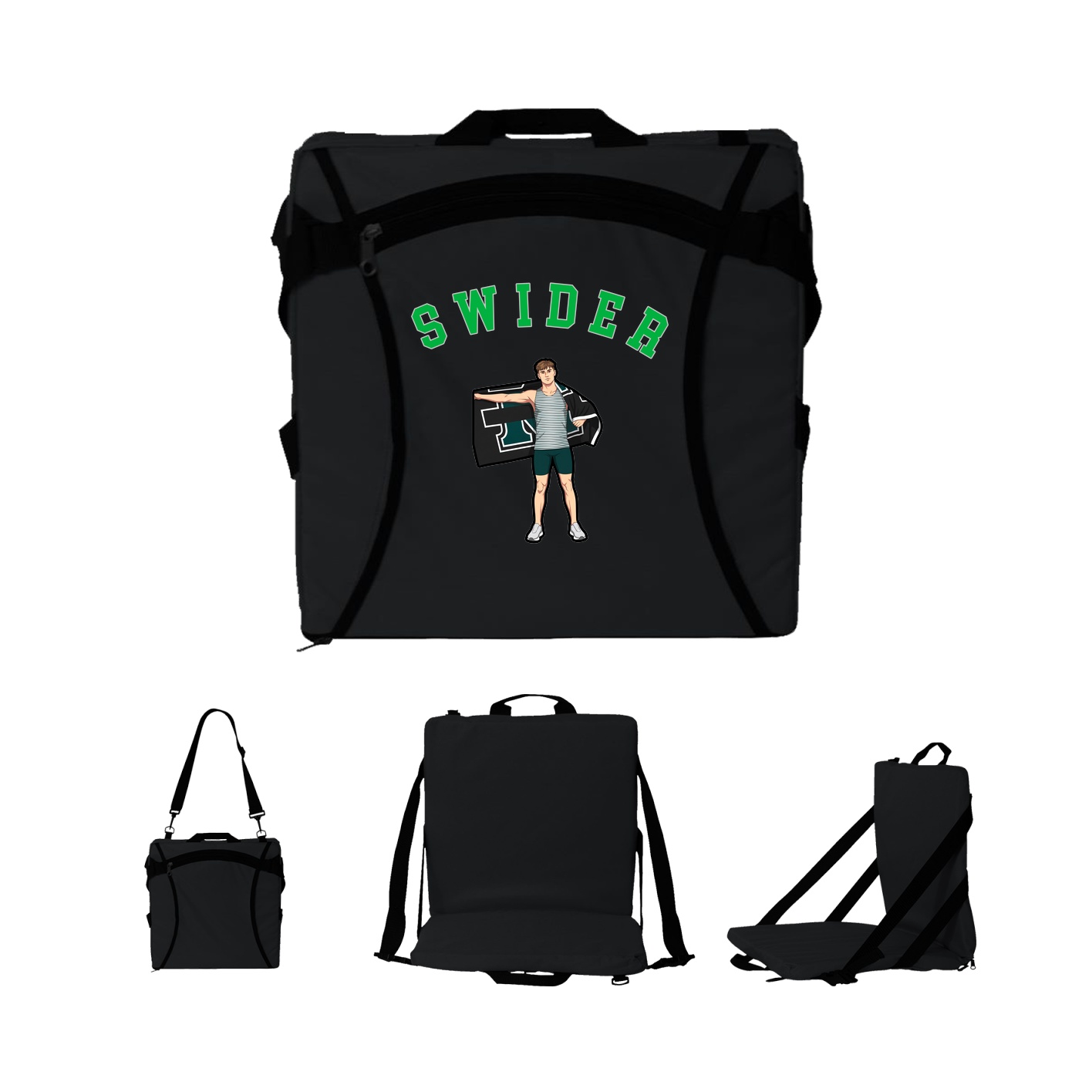 Folding Stadium Seat — Shirsey Arch in Black