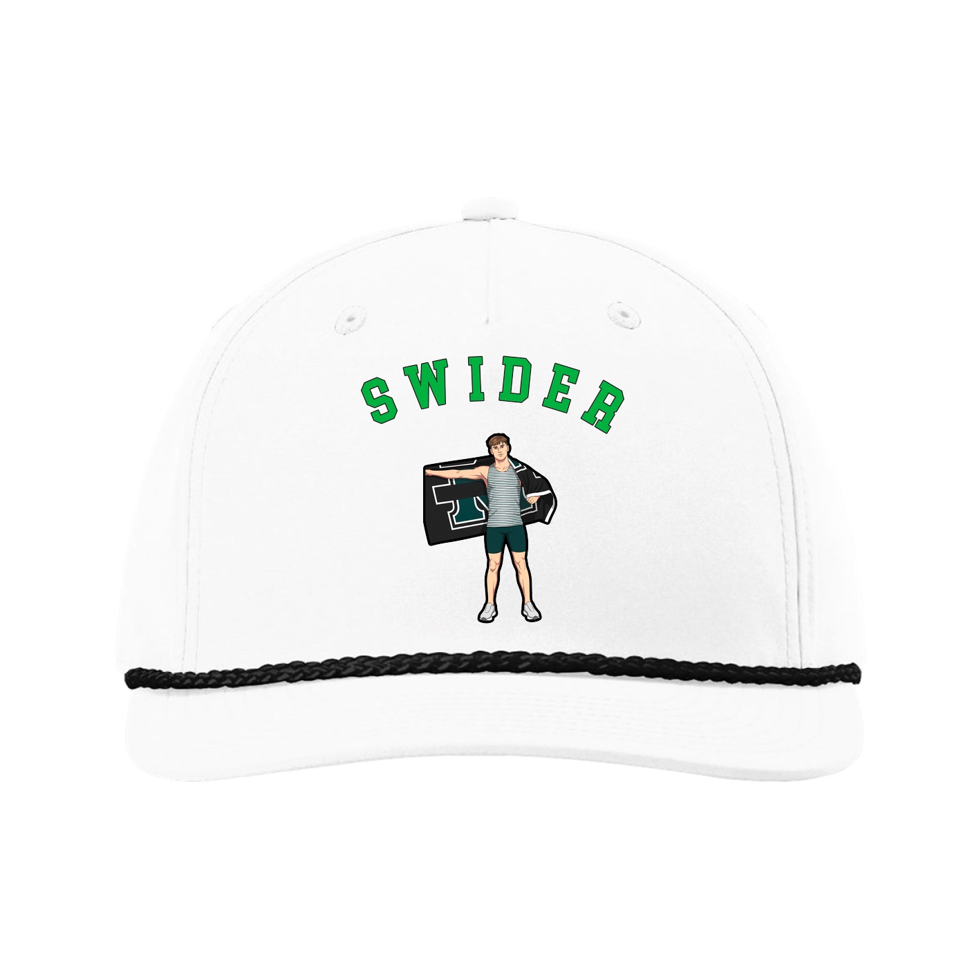 Five-Panel Classic Rope Cap — Shirsey Arch in White