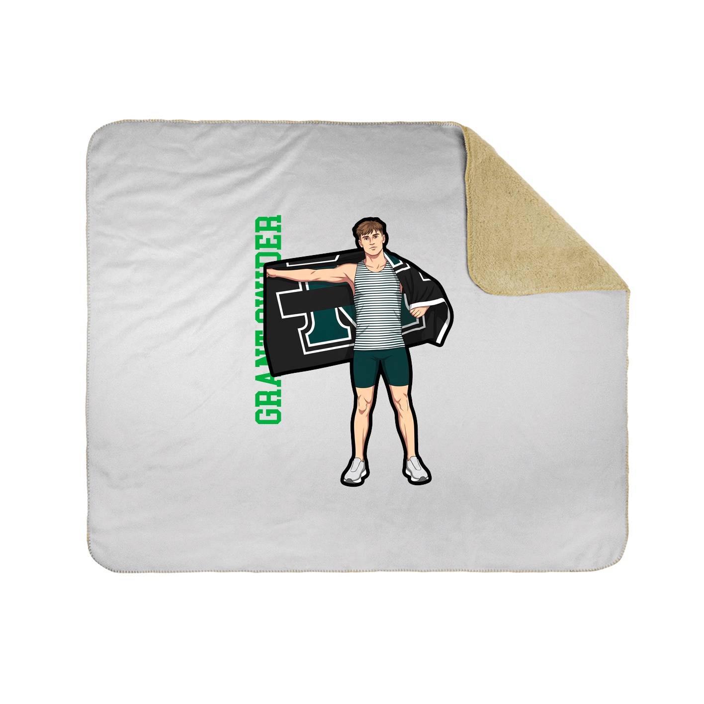 Throw Blanket — Name Vertical in White