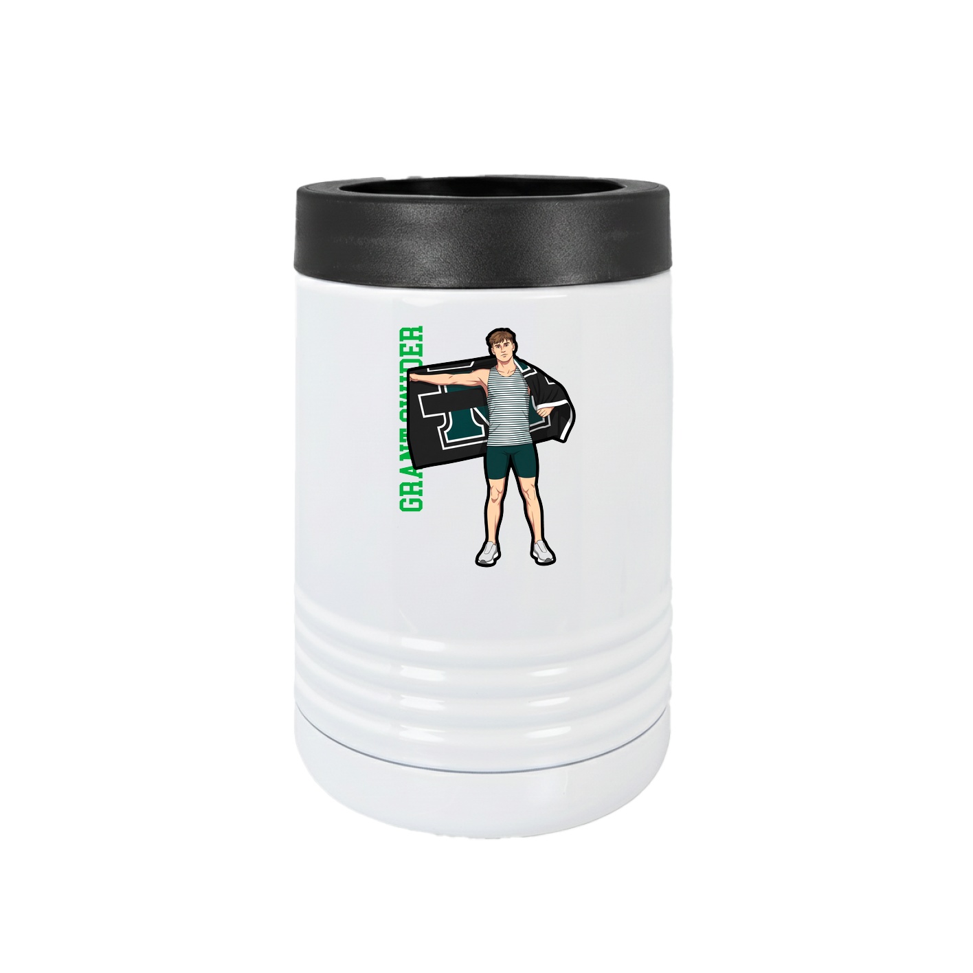 Beverage Holder — Name Vertical in White