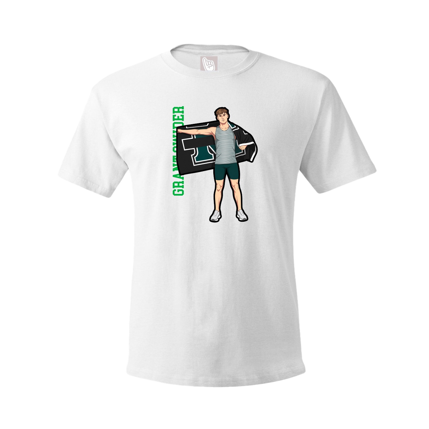 Tee — Name Vertical in White
