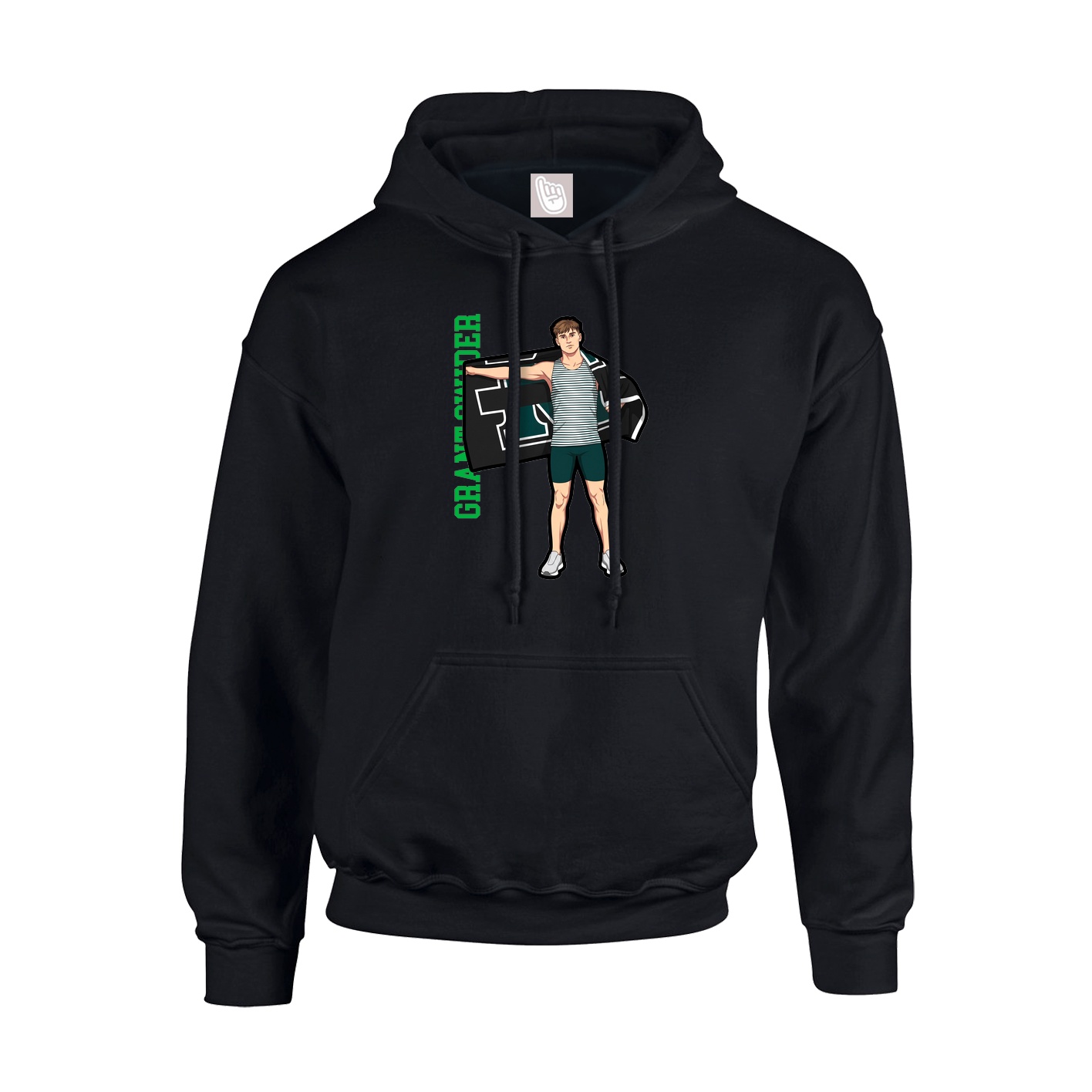 Youth Hoodie — Name Vertical in Black