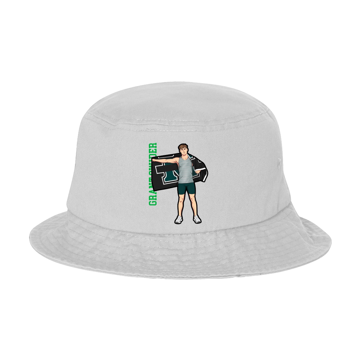 Bucket Cap — Name Vertical in White