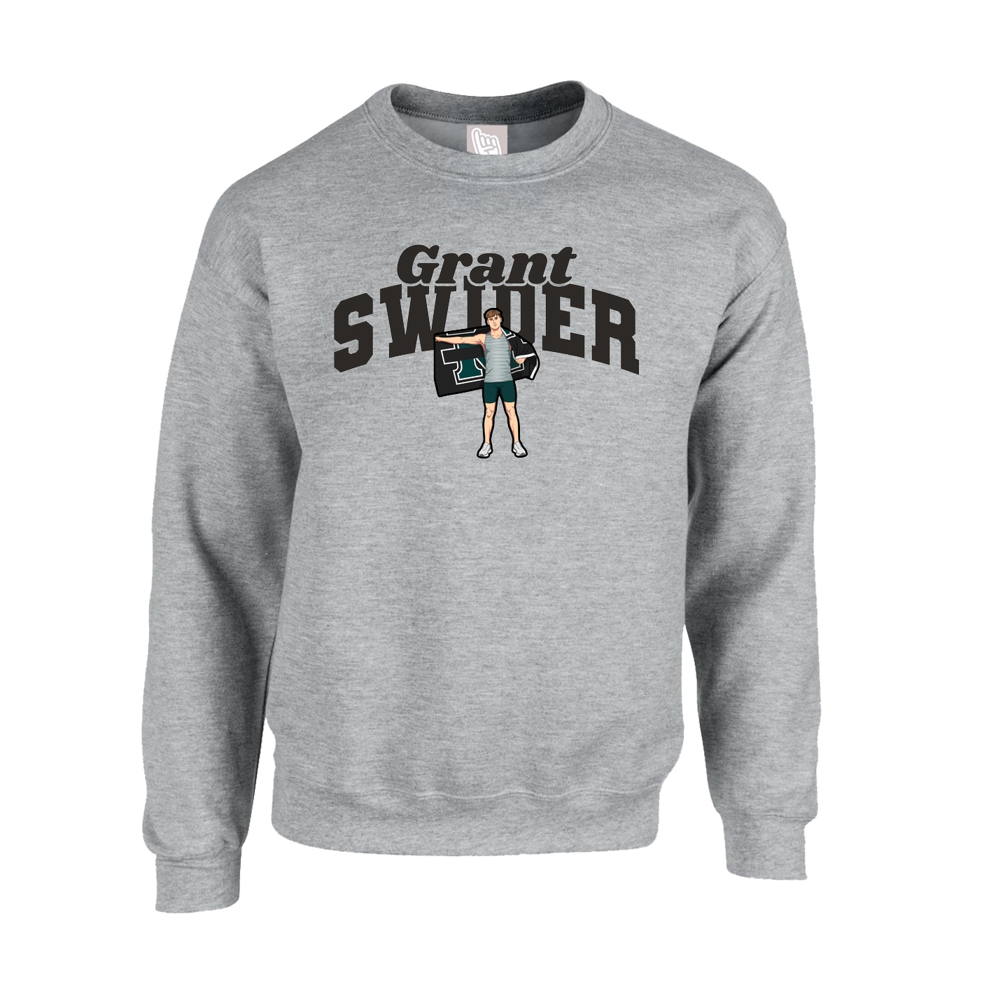 Fleece Crew — Signature Arch in Grey