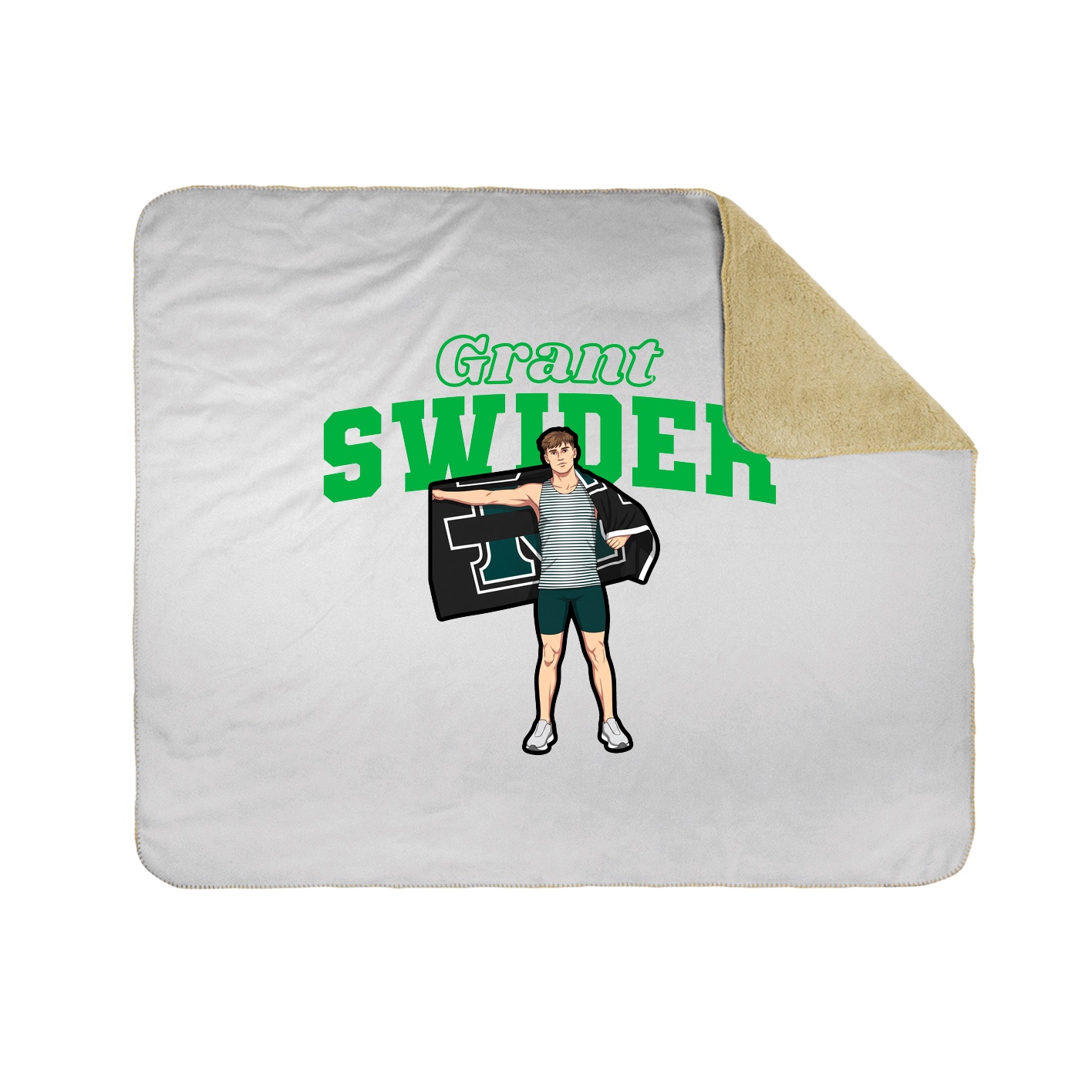 Throw Blanket — Name Arch in White