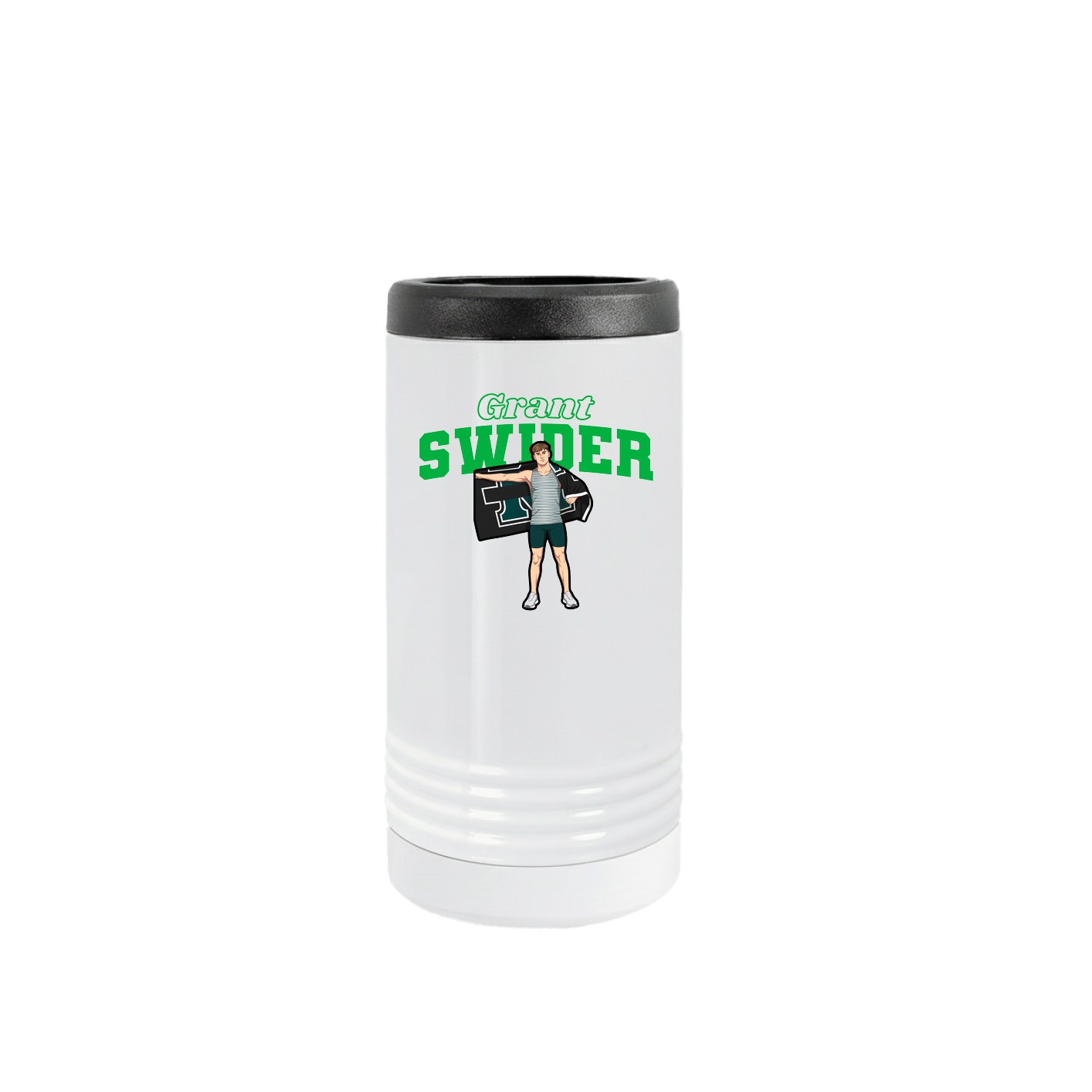 Slim Beverage Holder — Name Arch in White