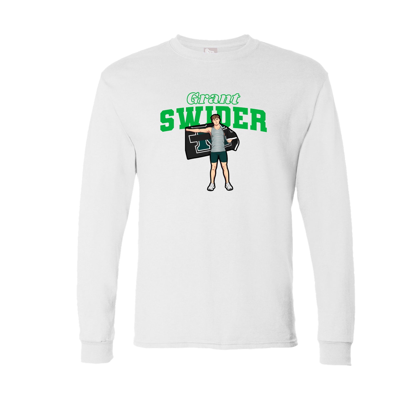Long Sleeve Tee — Name Arch in White