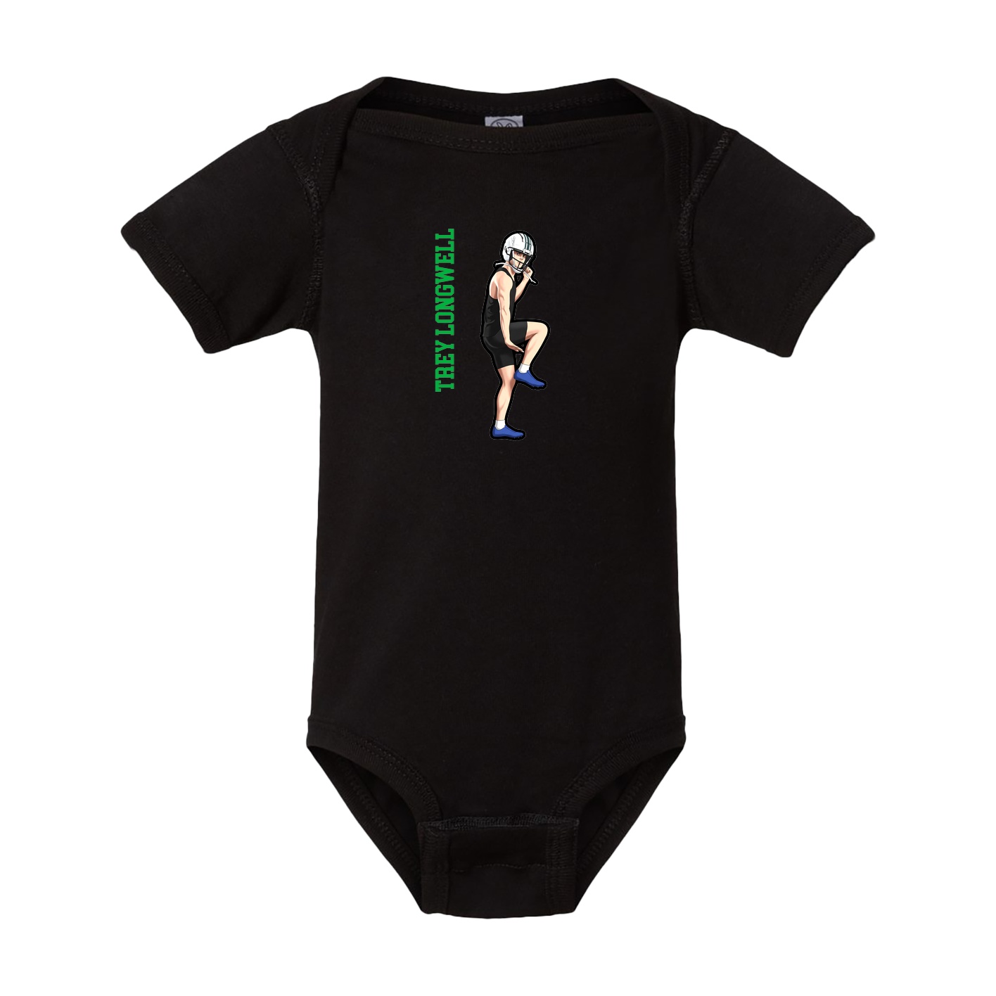 Baby Onesie — Name Vertical in Black