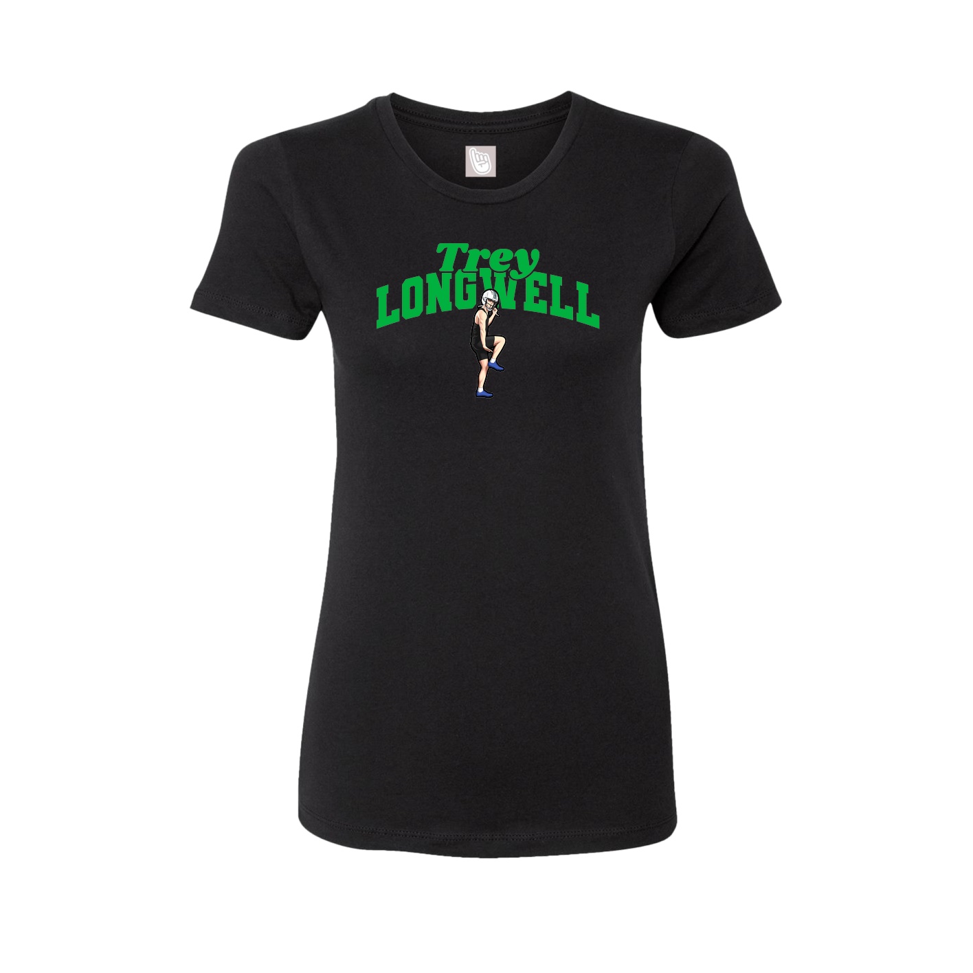 Fitted Women's Tee — Signature Arch in Black