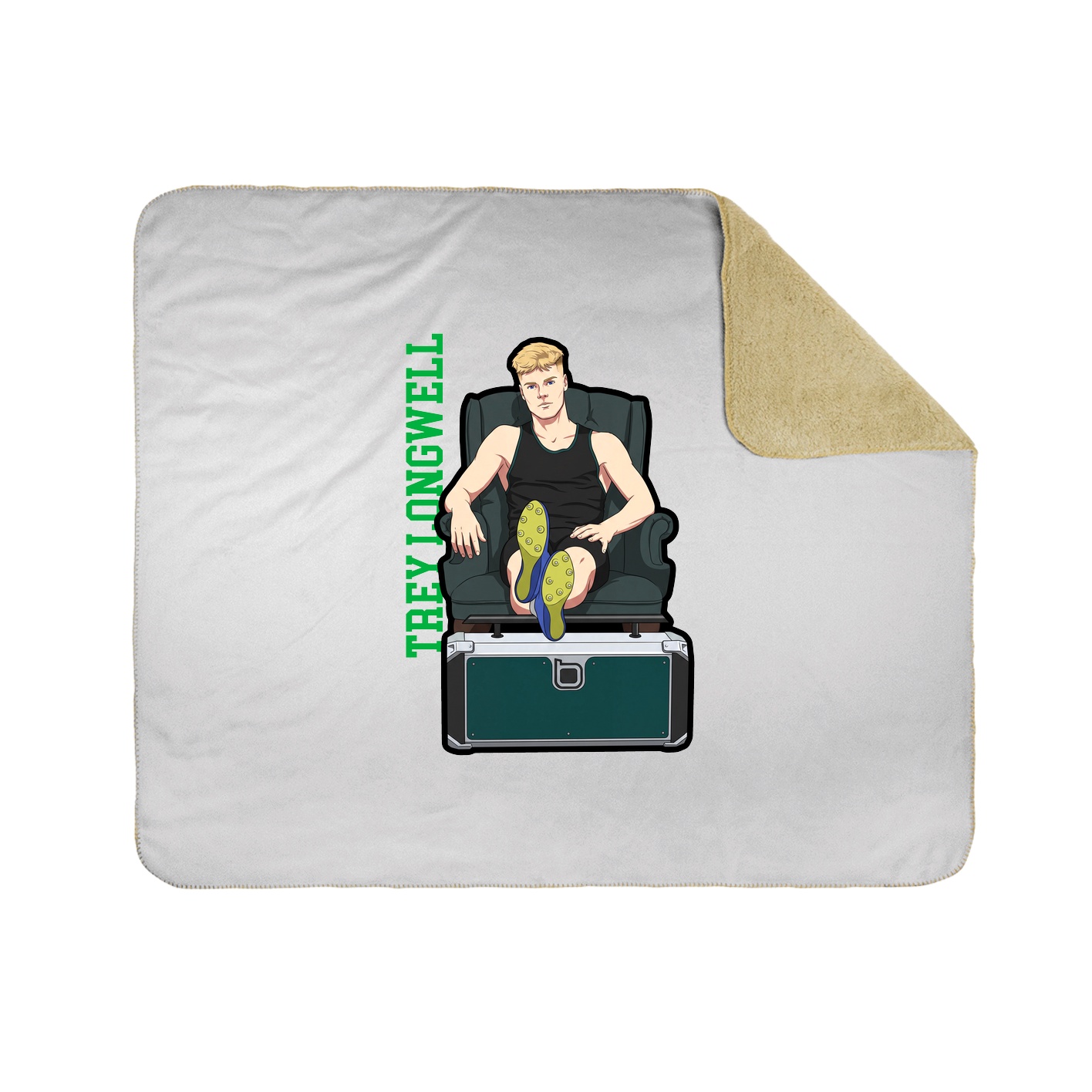 Throw Blanket — Name Vertical in White