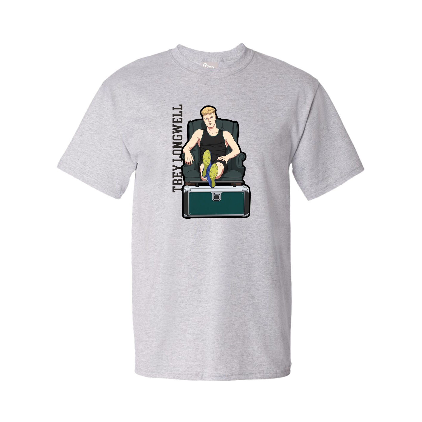 Youth Tee — Name Vertical in Grey