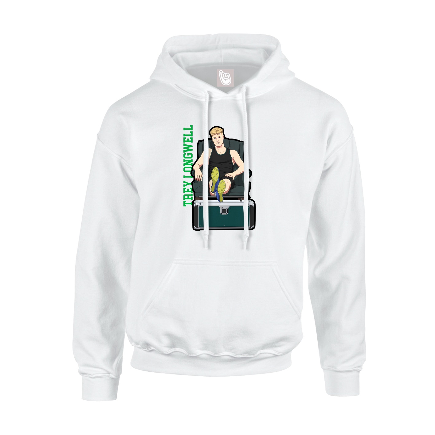 Hoodie — Name Vertical in White