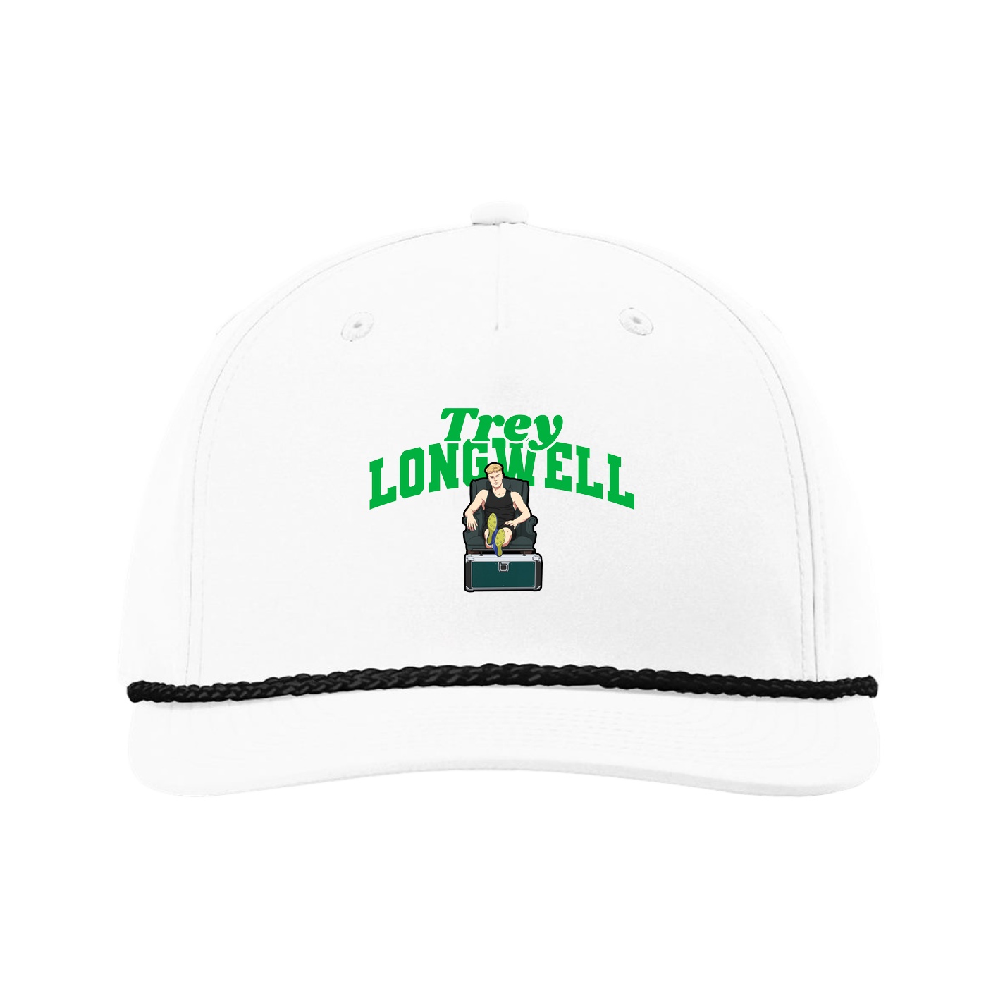 Five-Panel Classic Rope Cap — Signature Arch in White